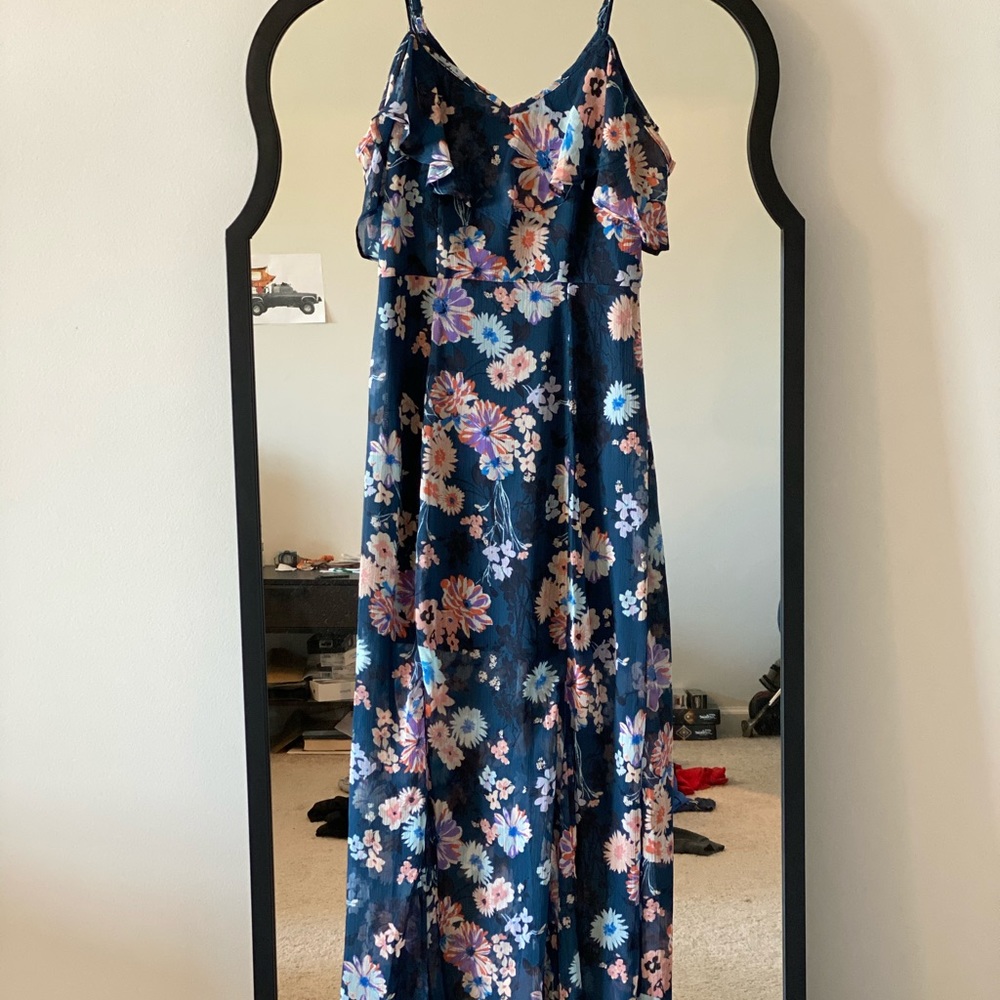 Blue and Pink Floral Maxi